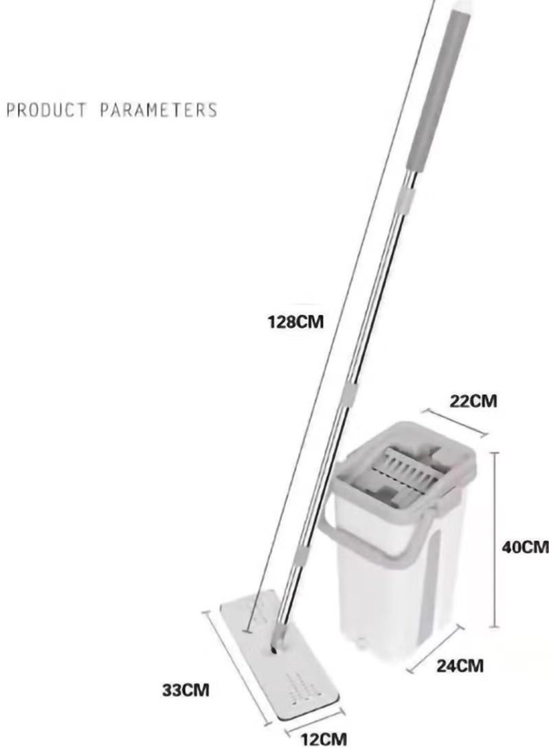 Dreamons Link Microfiber Flat Mop With Bucket, Cleaning Squeeze Hand Free Floor - Image 4
