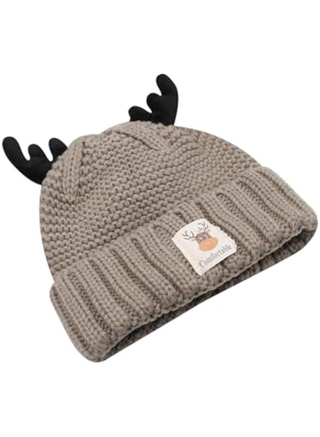 Cute Reindeer Moose Hat Winter Warm Knitted Beanie Cap  Antler Beanie Ski Skull Cap for Women Men - Image 3