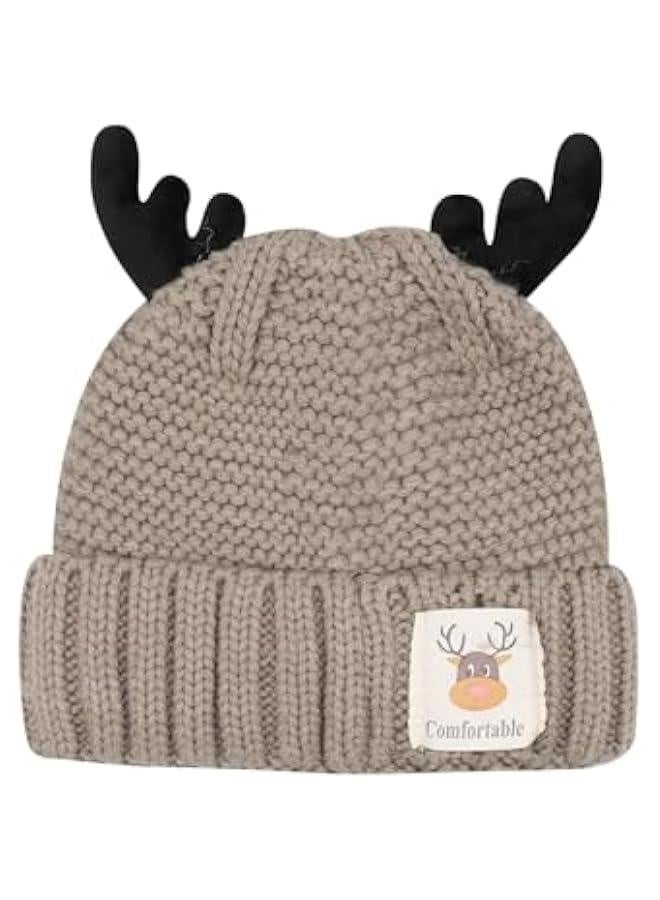 Cute Reindeer Moose Hat Winter Warm Knitted Beanie Cap  Antler Beanie Ski Skull Cap for Women Men - Image 1