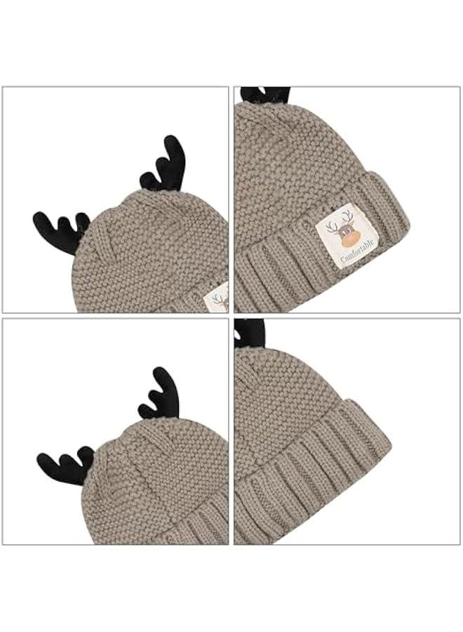 Cute Reindeer Moose Hat Winter Warm Knitted Beanie Cap  Antler Beanie Ski Skull Cap for Women Men - Image 5