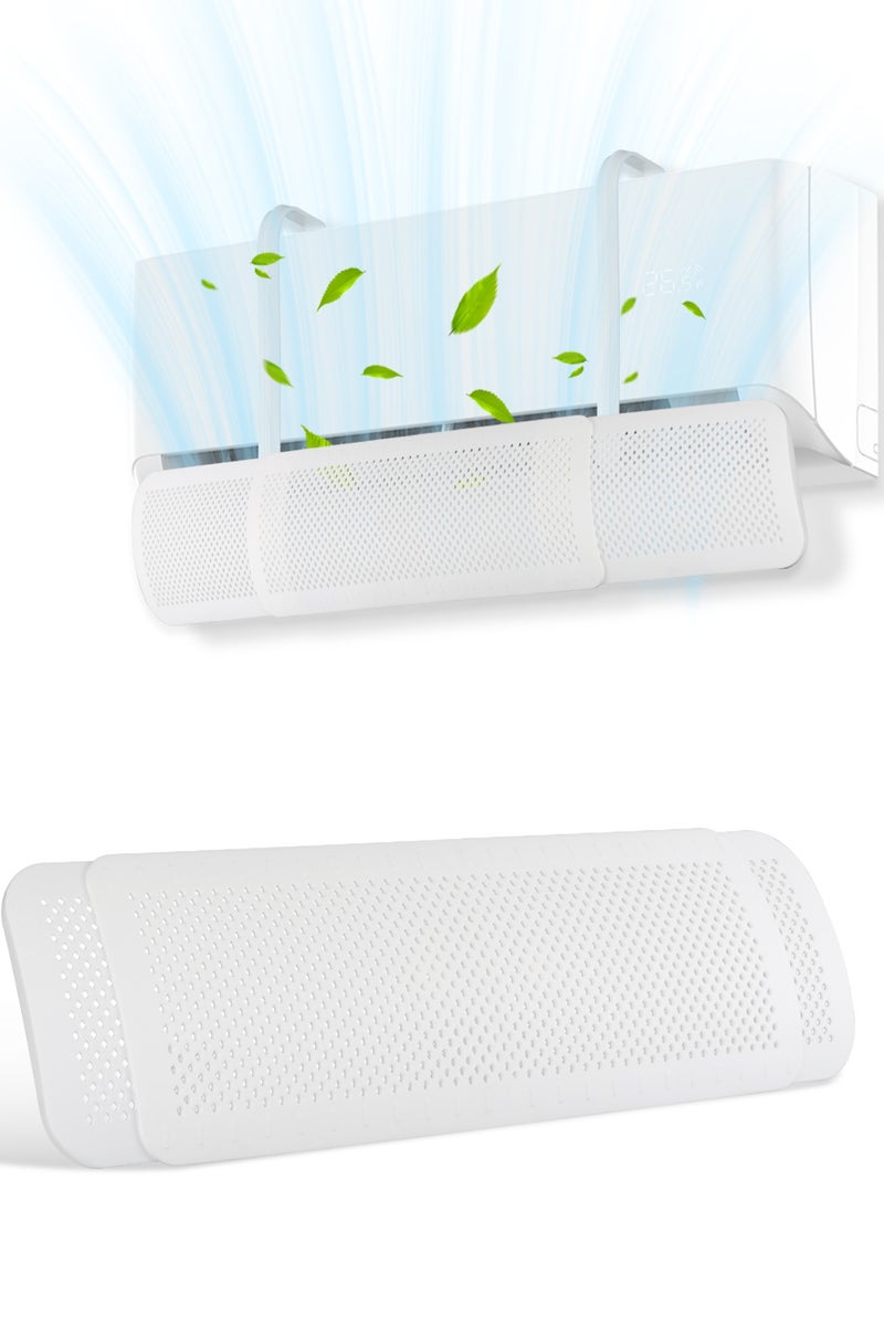 رايتشر عاكس مكيف الهواء، حاجب الرياح لمكيف الهواء، عاكس تدفق مكيف الهواء المنفصل القابل للتعديل يمنع مكيف الهواء من النفخ مباشرة، مناسب للمنزل والمكتب، حاجب الرياح القابل للسحب لمكيف الهواء - Image 1