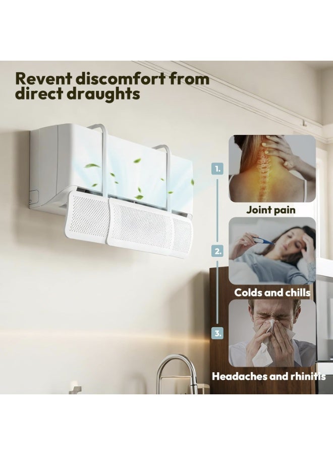 أرابايت موجه هواء مكيف الهواء، موجه هواء قابل للتعديل لمكيفات الهواء من النوع المنفصل، يمنع تدفق الهواء المباشر من مكيف الهواء، مناسب للاستخدام المنزلي والمكتبي، موجه هواء مكيف الهواء قابل للسحب. - Image 5