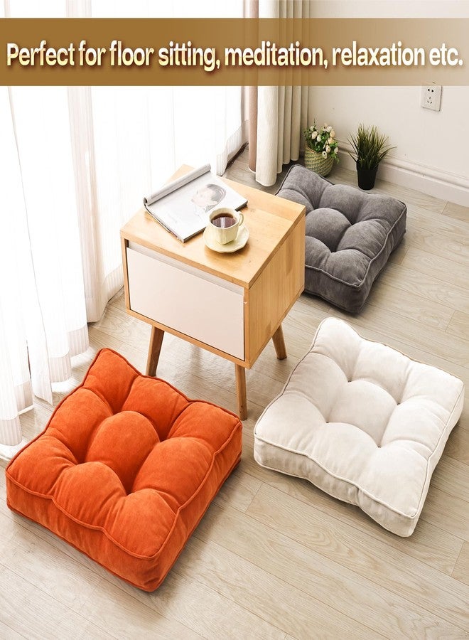 1 MIDDLE ONE Floor Pillow Set of 2, Memory Foam Floor Cushions for Adults, Large Square Meditation Pillow for Sitting, 22 x 22 Inches (Square | Grey) - Image 5