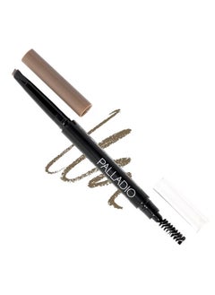 Brow Definer Retractable Pencil, Triangular Tip Fills Brows for a Natural Look, Tame and Shape Eyebrows with Spoolie Brush, Eyebrow Shaper, Buildable Light to Dark Colors, All Day Wear (Taupe
