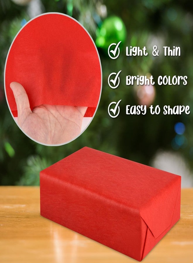 Morcheiong 60 Sheets Red Tissue Paper Art Gift Wrapping Tissue Paper Bulk Gift Wrapping for DIY Art Craft Floral Birthday Christmas Valentine's Day Wedding Party Festival(20 x 14.5 inches /50 x 37cm) - Image 3