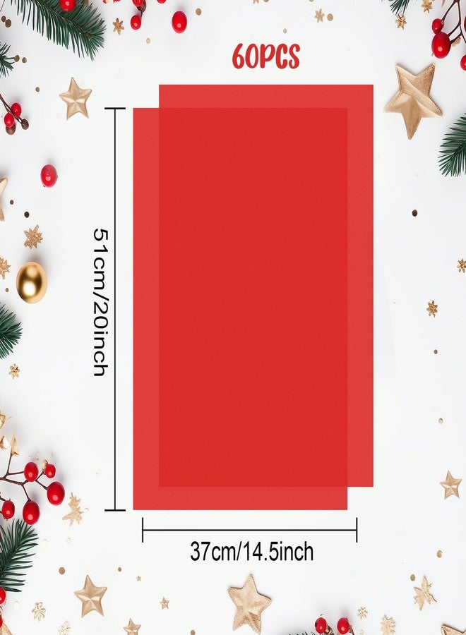 Morcheiong 60 Sheets Red Tissue Paper Art Gift Wrapping Tissue Paper Bulk Gift Wrapping for DIY Art Craft Floral Birthday Christmas Valentine's Day Wedding Party Festival(20 x 14.5 inches /50 x 37cm) - Image 2