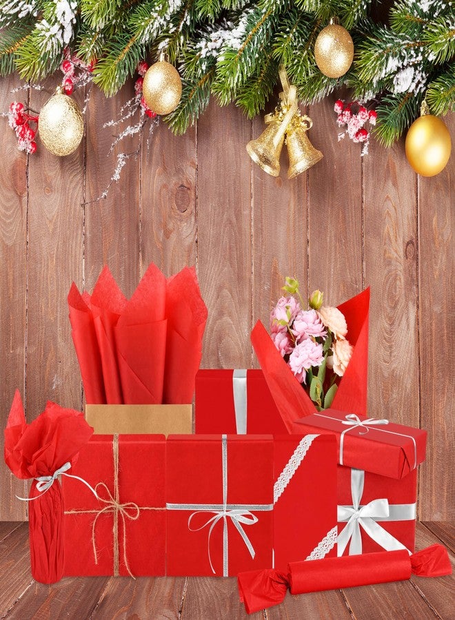 Morcheiong 60 Sheets Red Tissue Paper Art Gift Wrapping Tissue Paper Bulk Gift Wrapping for DIY Art Craft Floral Birthday Christmas Valentine's Day Wedding Party Festival(20 x 14.5 inches /50 x 37cm) - Image 5