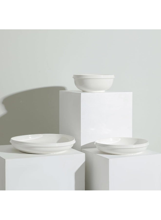 Stone Lain طقم أدوات المائدة من ستون لاين فيرسو 12 قطعة بورسلين أبيض - Image 3