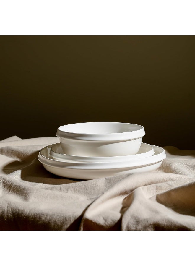 Stone Lain طقم أدوات المائدة من ستون لاين فيرسو 12 قطعة بورسلين أبيض - Image 4