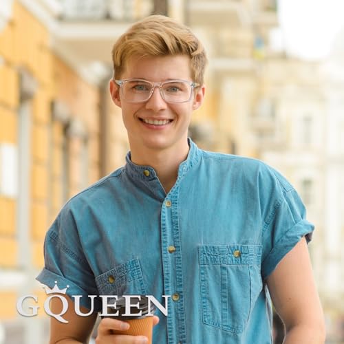 GQUEEN Fake Clear Lens Glasses Non Prescription Glasses Eyeglasses Rectangular Transparent Frame - Image 3