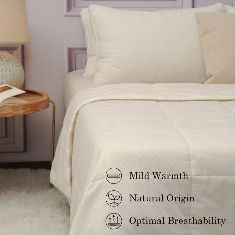CUDDLE DREAMS Wool Comforter Duvet Insert, 100% Australian Wool Filling with Soft Noiseless Cotton Shell, Natural Warmth (Lightweight for Summer, Twin) - Image 2