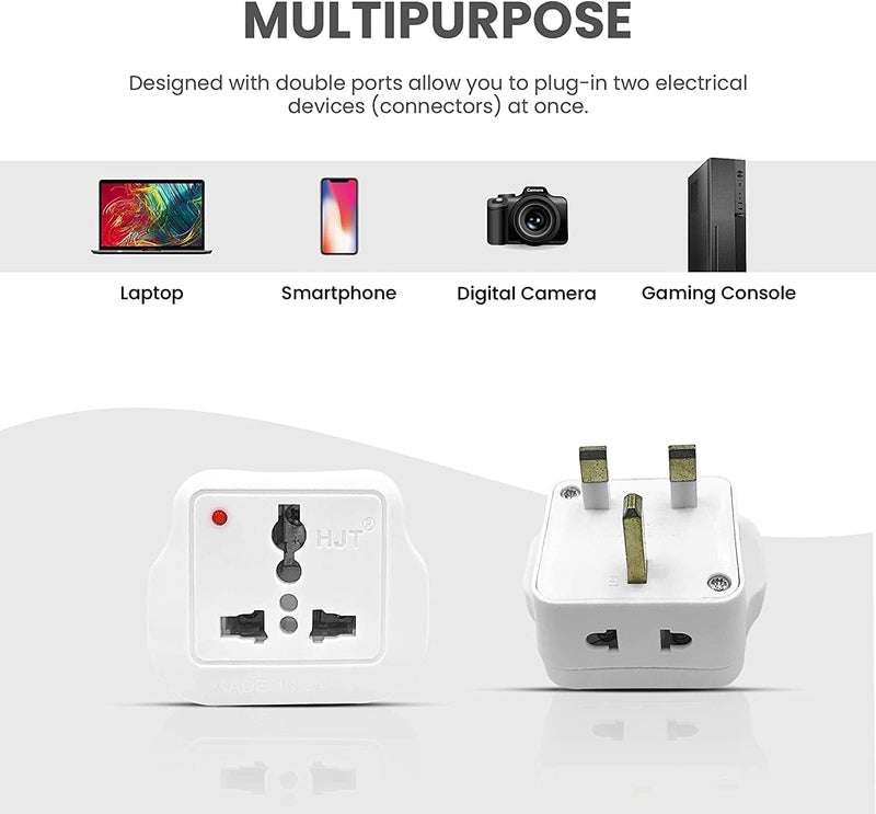 Universal Power Adapter, Travel Adaptor for KSA/UAE/UK/HK, AC Power Plug for US/AU/JP/CN, 3 Pin plug adapter (PACK OF 2) - Image 3