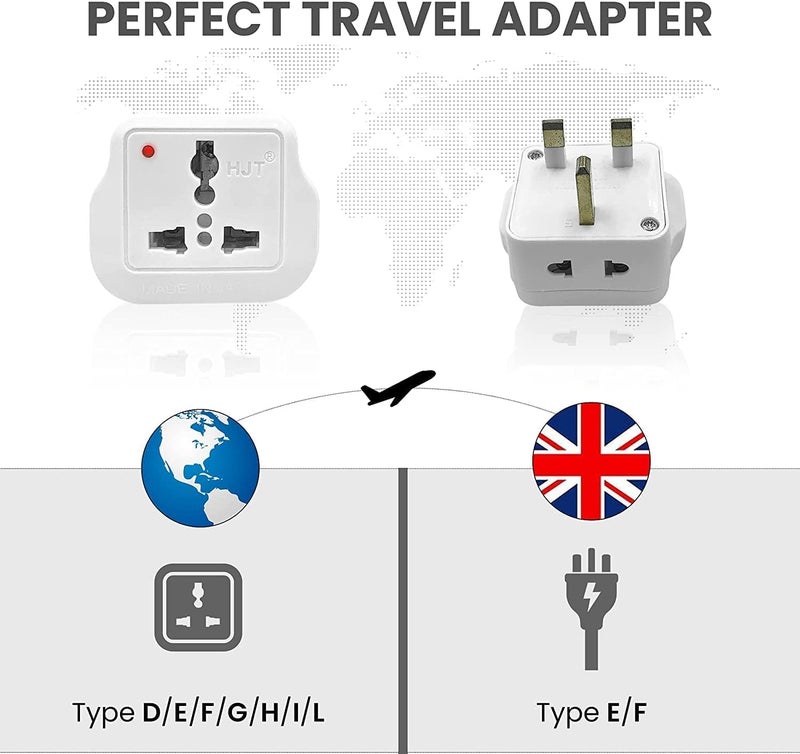 Universal Power Adapter, Travel Adaptor for KSA/UAE/UK/HK, AC Power Plug for US/AU/JP/CN, 3 Pin plug adapter (PACK OF 2) - Image 5