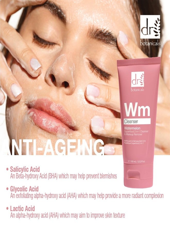 Dr Botanicals Watermelon Cleanser & Makeup Remover 100ml | Targets Blemishes and Skin Texture - Infused with Watermelon Seed Oil, Salicylic Acid, Glycolic Acid, Lactic Acid, and Gluconolactone - Image 5