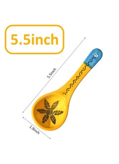 KASTWAVE 5 Pcs Flower Themed Spoons with Short Handle, 5.5 Inch Small Ceramic Spoons for Dessert/Sauce/Soup, Cute Serving Spoon Set, Colorful  - Image 2