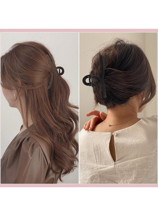 Bakefy-4 pcs Large Claw Clips Hair Clips for Women Thick Hair, Styles Matte Non-slip Hair Clips,Strong Hold Jaw Clip Neutral and Black - Image 3
