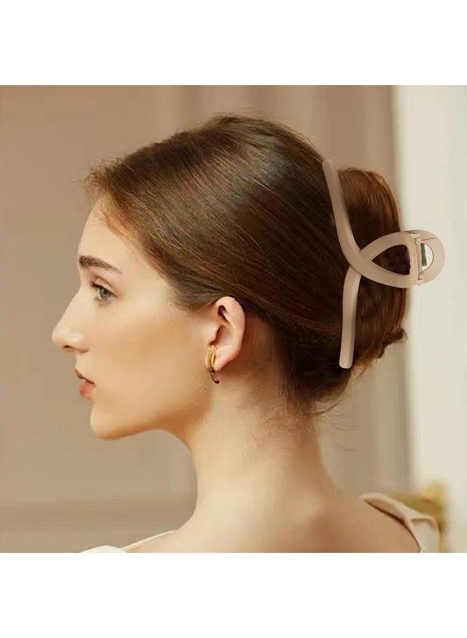 Bakefy-4 pcs Large Claw Clips Hair Clips for Women Thick Hair, Styles Matte Non-slip Hair Clips,Strong Hold Jaw Clip Neutral and Black - Image 4