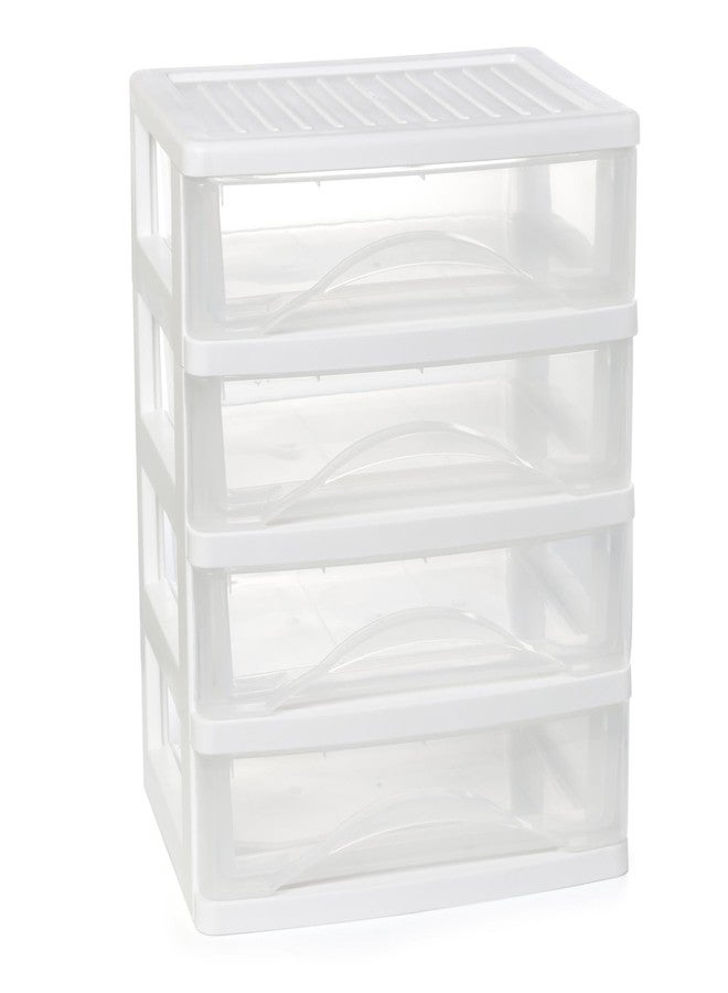 Gonice White Desk 4 Drawer Organizer, Plastic Small Drawer Storage, Desk Storage for Office and Home - Image 1