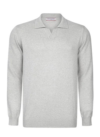FELIX HARDY Pullover with Polo Collar - Buttonless