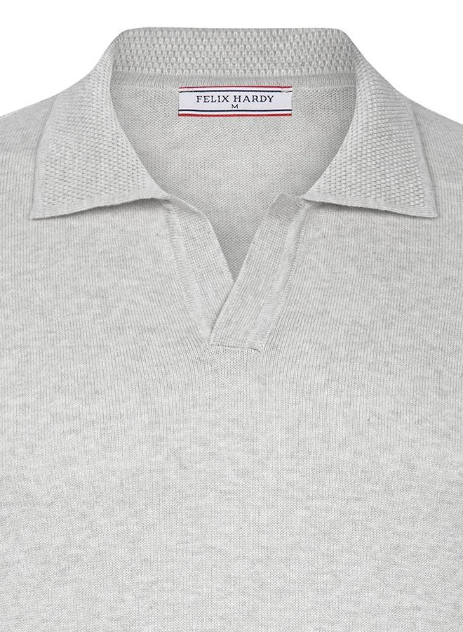 FELIX HARDY Grey Pullover with Polo Collar - Buttonless for Men | Best Price UAE
