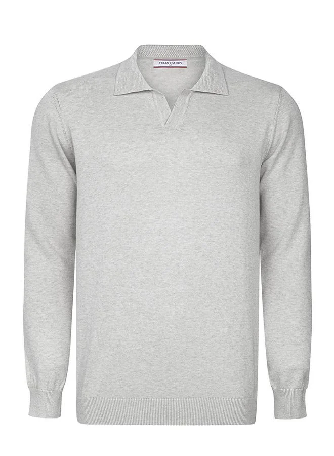Pullover with Polo Collar - Buttonless