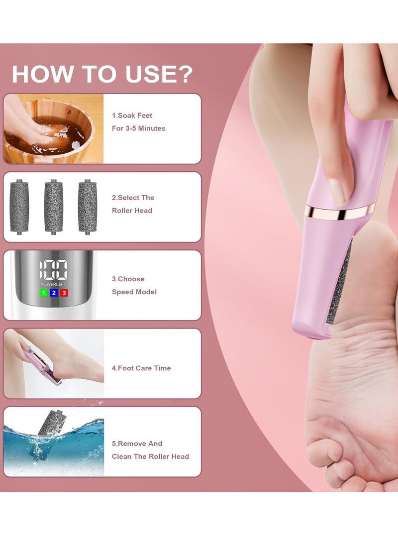 general Callus Remover for Feet Rechargeable, Smooth Pedicure Wand Electric Foot File, Professional Pedicure Tools Kits Foot Scrubber for Smoother Feet Ideal Gift, Pedicure Kit Feet Care for Dead Dry Skin - Image 5
