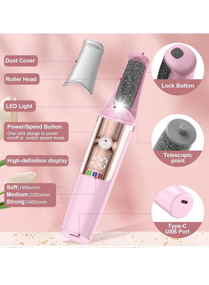 general Callus Remover for Feet Rechargeable, Smooth Pedicure Wand Electric Foot File, Professional Pedicure Tools Kits Foot Scrubber for Smoother Feet Ideal Gift, Pedicure Kit Feet Care for Dead Dry Skin - Image 2