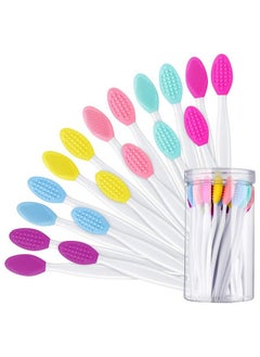 Patelai 24 Pcs Silicone Exfoliating Lip Brush With Container Double Sided Silicone Lip Scrubber Soft Cleaning Lip Brush Face Cleaning Applicator For Plump Smoother And Fuller Lip Appearance (Mixed Colors)  - Image 2