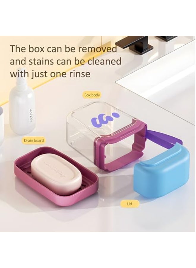 Bukela Dopamine Portable Travel Mini Soap Box, Travel Soap Holder with Draining Layer, Travels Size Toiletry, Portable Soap Container for One Regular Bar Soaps Perfectly (3 pcs) - Image 3
