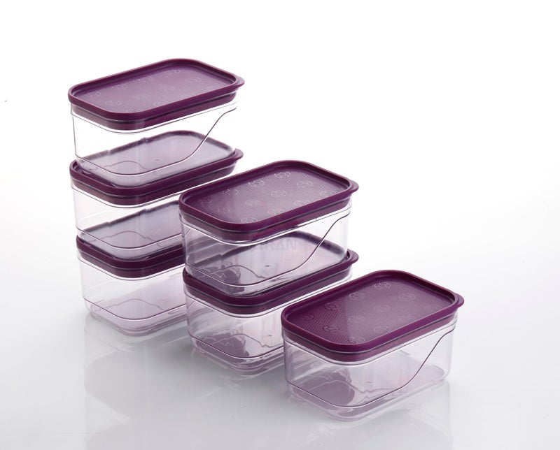 Xiran Airtight Fridge Storage Boxes, Kitchen Containers with Lid Fridge Storage Containers, Kitchen Accessories Items, Plastic Kitchen Organizer Storage Set for Vegetables, Fruits(800ML, Pack of 6) - Image 2