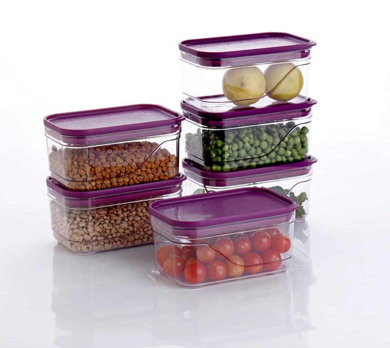 Xiran Airtight Fridge Storage Boxes, Kitchen Containers with Lid Fridge Storage Containers, Kitchen Accessories Items, Plastic Kitchen Organizer Storage Set for Vegetables, Fruits(800ML, Pack of 6) - Image 4