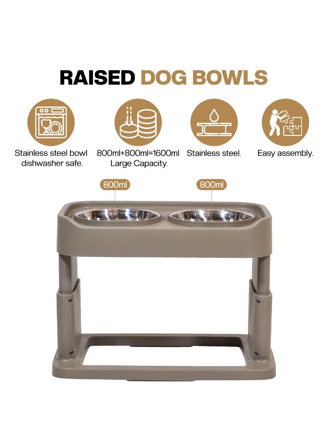 NNC PETS Elevated dog bowls, 4 Adjustable height dog raised bowls with 2 Stainless steel bowls, Durable PP material, and Non-slip base, Suitable for Indoor dogs, Easy to clean, 43 cm - Image 4