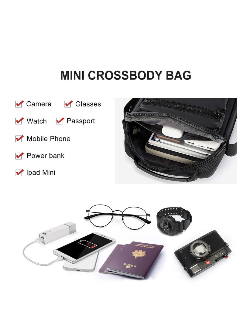 Crossbody Bag for Men, Shoulder Phone Passport, Small Side Bags Black - Image 2