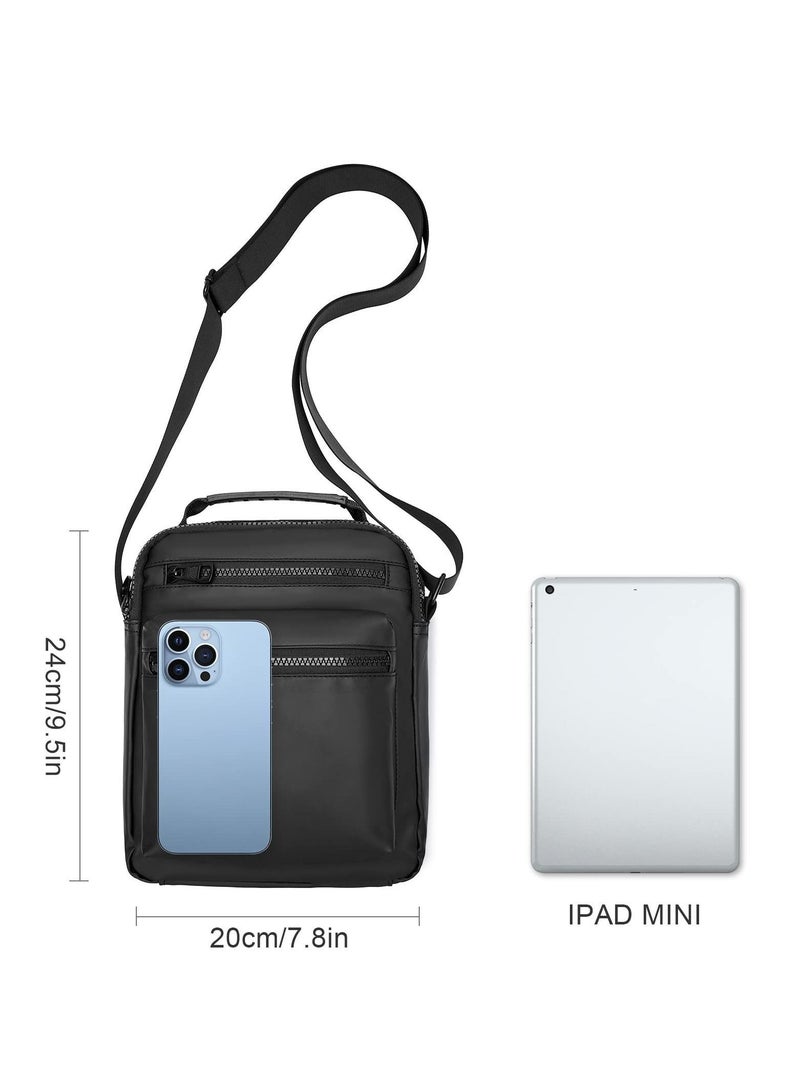 Crossbody Bag for Men, Shoulder Phone Passport, Small Side Bags Black - Image 4