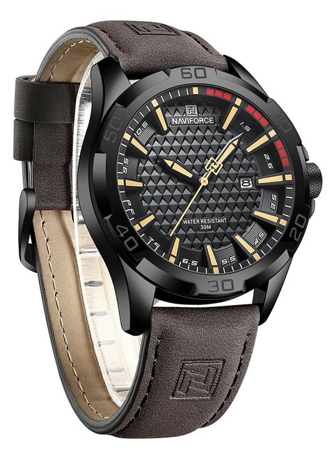 NAVIFORCE Men Casual Sport Military Quartz Calendar Wrist Watch for Man Business Leather Waterproof Male Clock
