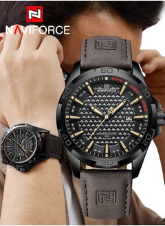 NAVIFORCE NAVIFORCE Men Casual Sport Military Quartz Calendar Wrist Watch for Man Business Leather Waterproof Male Clock  - Image 2