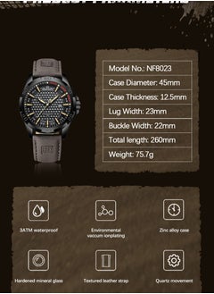 NAVIFORCE NAVIFORCE Men Casual Sport Military Quartz Calendar Wrist Watch for Man Business Leather Waterproof Male Clock  - Image 4