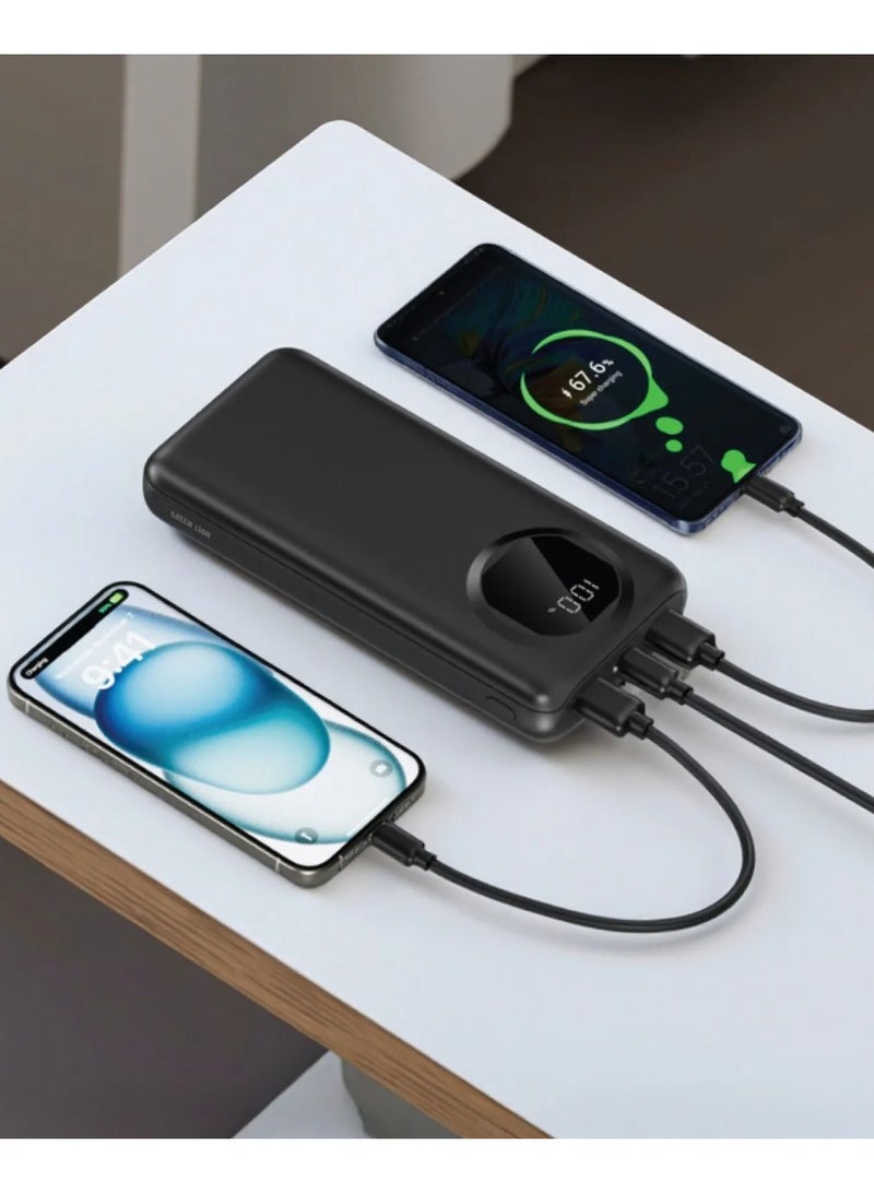 جرين ليون باور بانك نايرو 10000 مللي أمبير/ساعة مع مخرج USB-C ومخرج USB-A / باور بانك للشحن السريع PD 20 وات / شاشة رقمية / معتمد للطيران / باور بانك مع QC 3.0 22.5 وات - أسود - Image 2