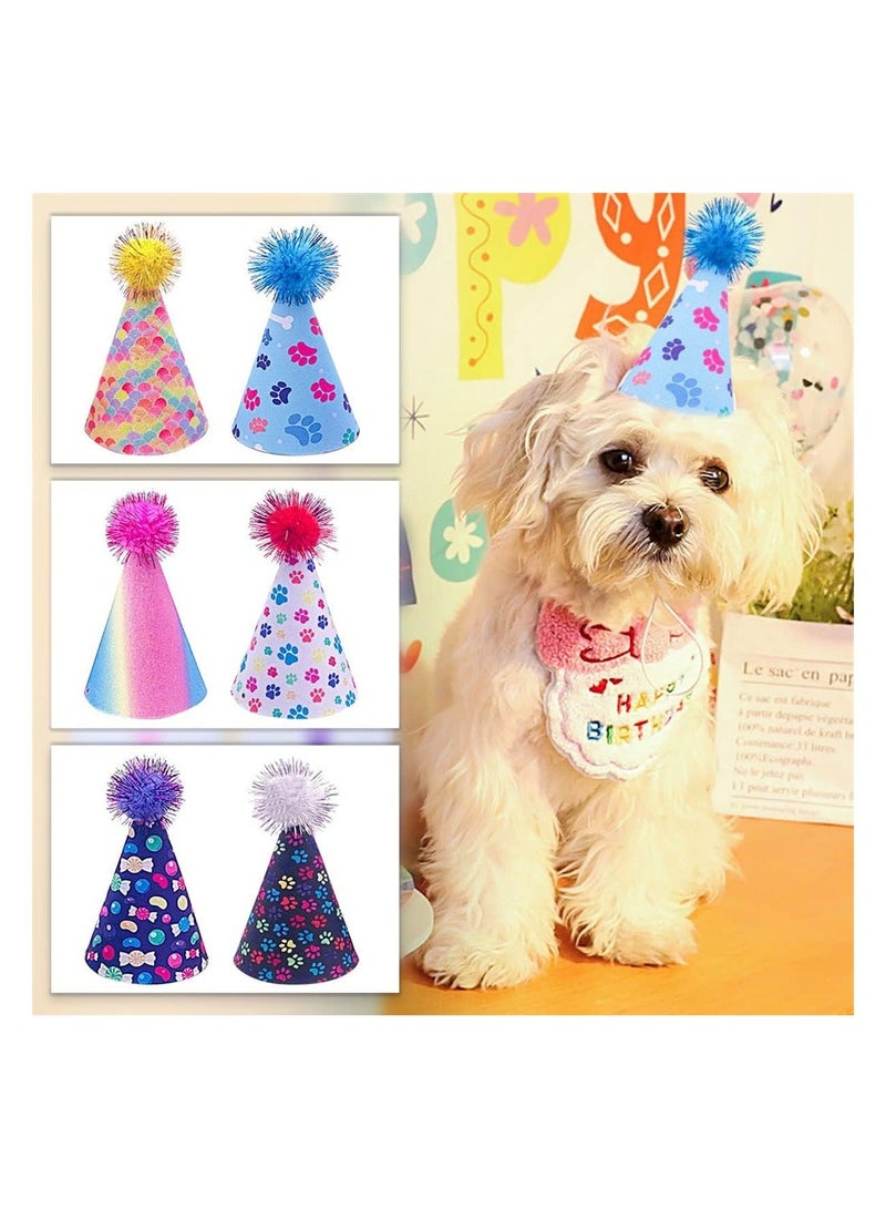 واي آند دي Dog Birthday Hat 6 Pack Party Hats Decorations Supplies for Small Medium Boy Girl Doggie Puppies Cat Kitten Accessories - Image 5