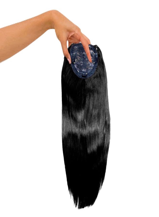 AASA Hair Toppers for Women and Girls Silky Hair Clip In Volumizer for Regular Use Black 19Inches - Image 4