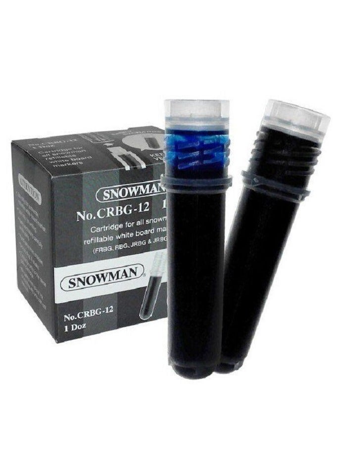 Generic Snowman Blue whiteboard pen replacement ink cartridges, 2 pieces - Image 2