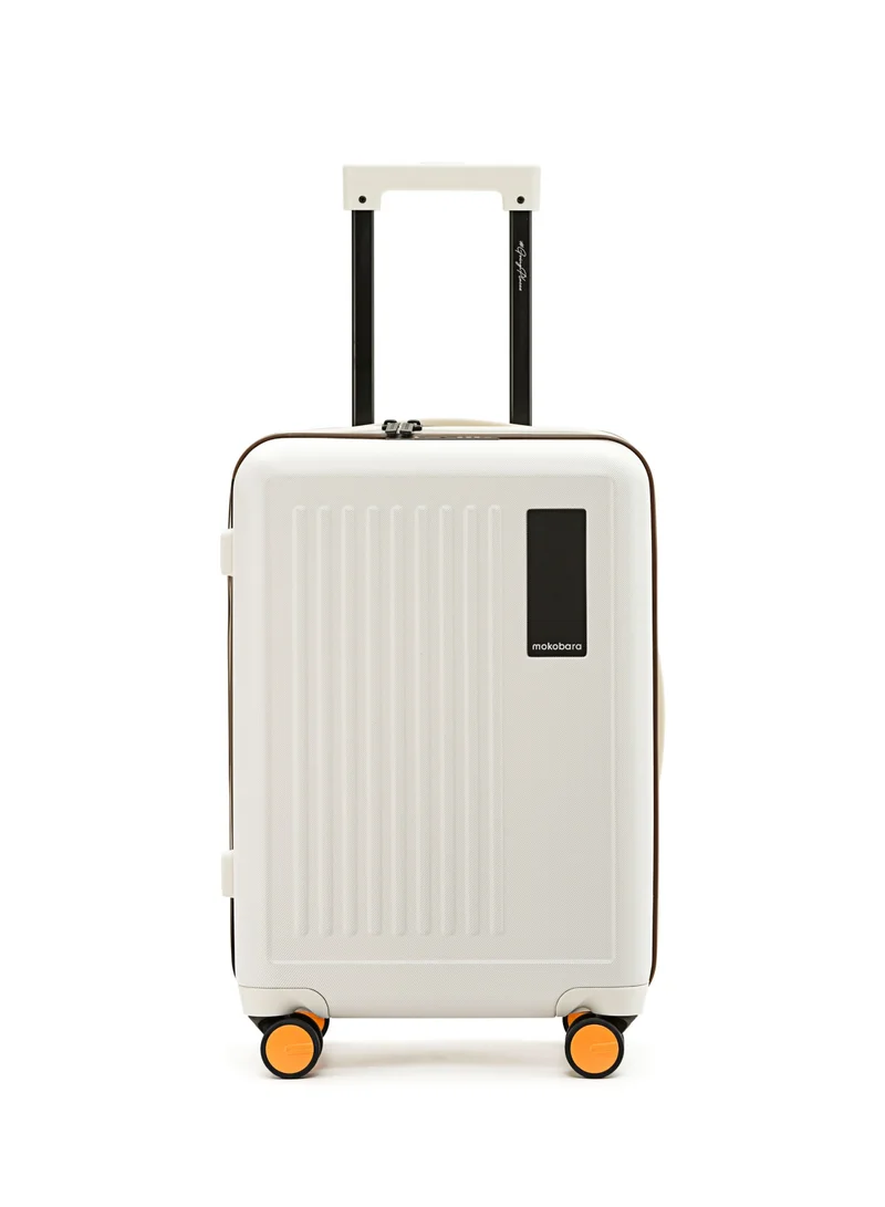 Mokobara TheTransit Cabin Luggage - Polycarbonate Material | Still Loading Brownray 2.0, White