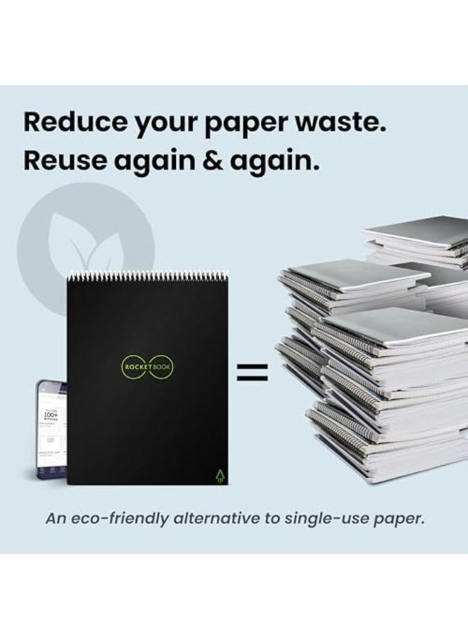 Rocketbook Flip Smart Reusable Notebook, Letter Size, Includes Pilot Frixion Pen & Microfiber Cloth, Digital Note-Taking Notebook for Students, Meetings & Productivity - Image 4