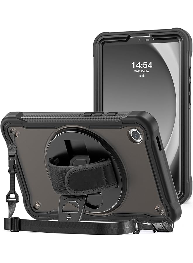 Procases Compatible For Galaxy Tab A9 8.7 Inch 2023 Case Heavy Duty Shockproof Rugged Case 360 Degree Rotatable Kickstand Protective Cover For 8.7" Tab A9 Tablet Sm X110 X115 X117 Black - Image 1