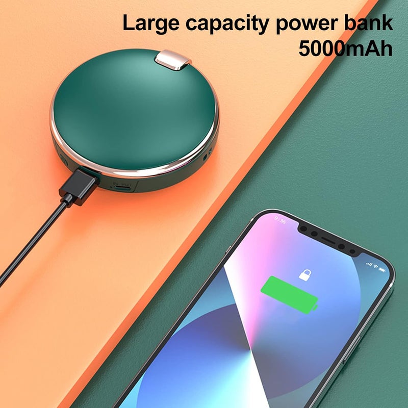 5000 mAh 2-in-1 portable hand warmer with makeup mirror, pink. - Image 4