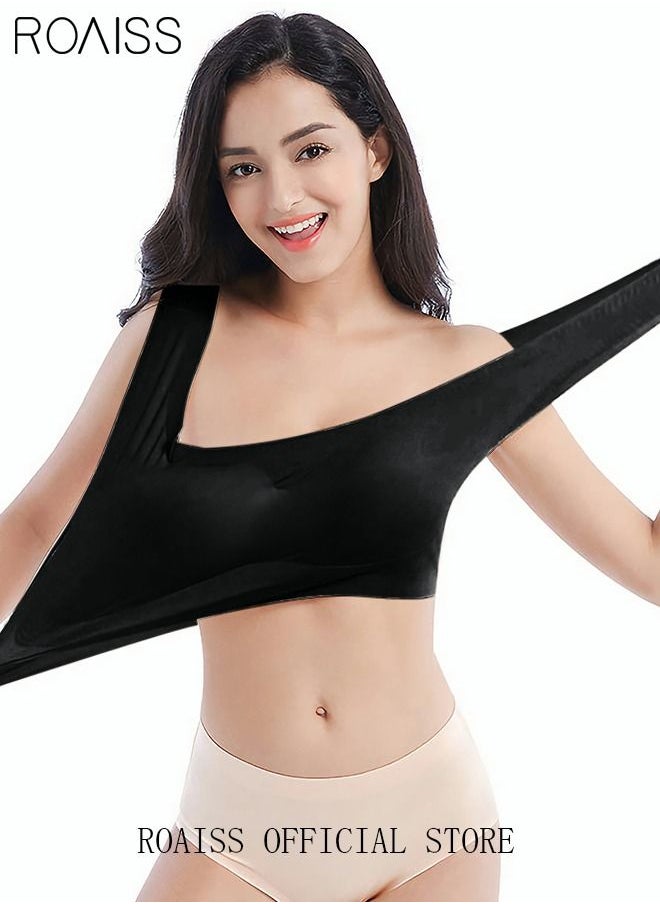 Women's Seamless Bralette One-piece High Elastic Leisure Bra No Steel Ring Padded Lingerie Daily Comfort Breathable Soft Underwear Underclothes Black - pzsku/ZF797B2850AC4E3983607Z/45/_/1670830334/dced04ac-495b-4076-b09b-9725ddbd91fc