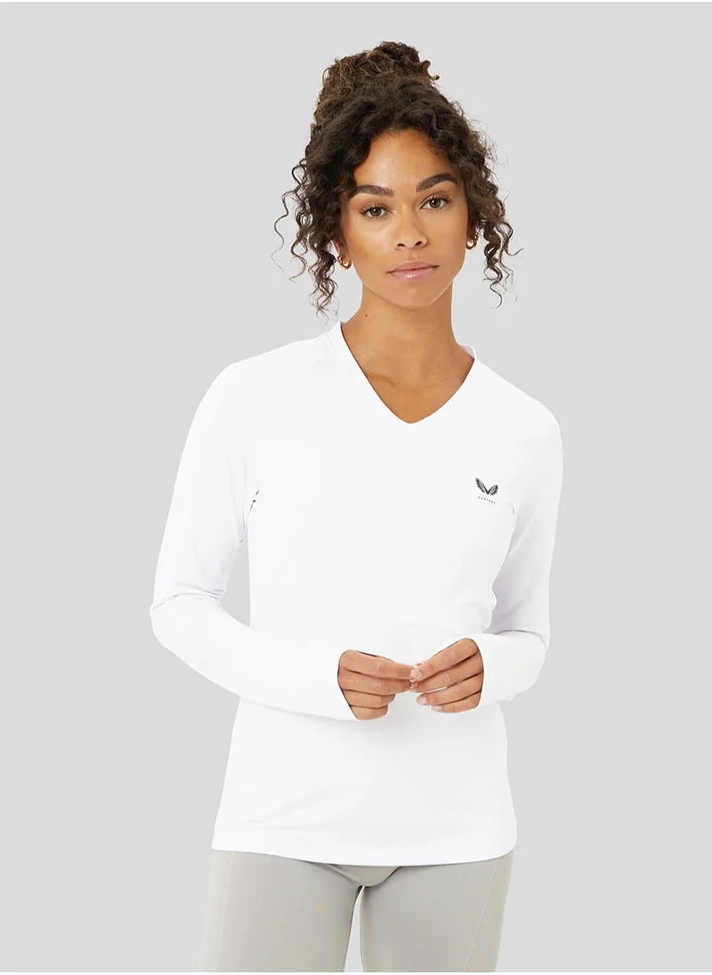 كاستور Women'S White Protek Long Sleeve Tee