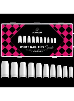 AORAEM White Nail Tips500Pcs French Tip Press On Fake Nails Half Square False Nails For Acrylic Nails  - Image 1