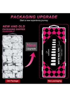 AORAEM White Nail Tips500Pcs French Tip Press On Fake Nails Half Square False Nails For Acrylic Nails  - Image 2