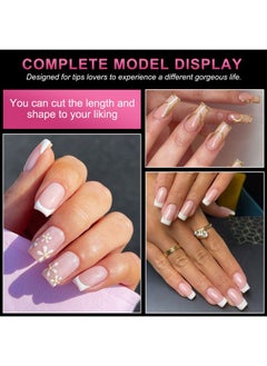 AORAEM White Nail Tips500Pcs French Tip Press On Fake Nails Half Square False Nails For Acrylic Nails  - Image 5